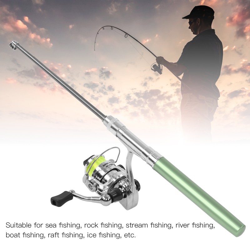 Portable Mini Pen Shape Fishing Rod Pole Pocket Retractable Fishing