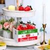 Marsui Summer Tiered Tray Decor Lemon Strawberry Beach Mini Wooden