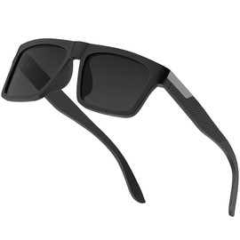 ATTCL Polarized Sunglasses for Men: UV Protection Rectangular Sun Glasses for Driving, Shopping and Outdoor 5585 Black