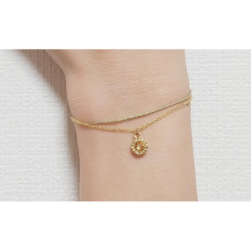 Takumi TAK-35-2 Stone Charm Bracelet II Gold, Wrist Circumference Approx.