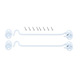 Mgoodoo 200mm Cabin Hook and Eye Latch Lock Shed Gate Door Catch Silent Holder Stainless Steel White 8inch 2Pcs