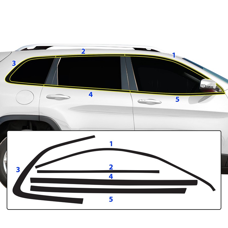 BOGAR TECH DESIGNS Side Window Chrome Delete Overlay Compatible with