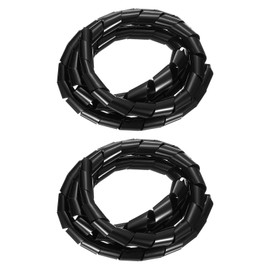 HARFINGTON 2pcs Spiral Cable Wrap, 9 Ft - 1-Inch Spiral Wire Cable Cord Wraps Covers Sleeve for PC TV Computer Electrical Wire Hose Organizing, Black