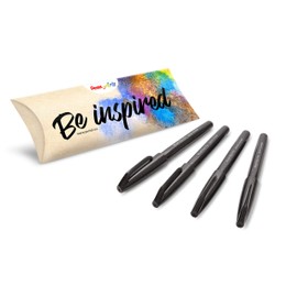 Pentel Arts Brush Sign Pen SES15C - Black (Pack of 4)