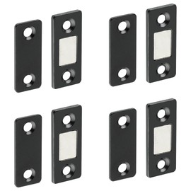 Mooche Magnetic Door Catch 4 pcs Cabinet Magnetic Catch Stainless Steel Cupboard Magnetic Door Catch for Kitchen Closet Door Closing Magnetic Door Catch Closer,Black
