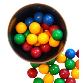 Extreme Sour FIlled Gumballs - 1 lb of 1" Tangy Fruit Flavored Gumballs with Sour Powder Inside