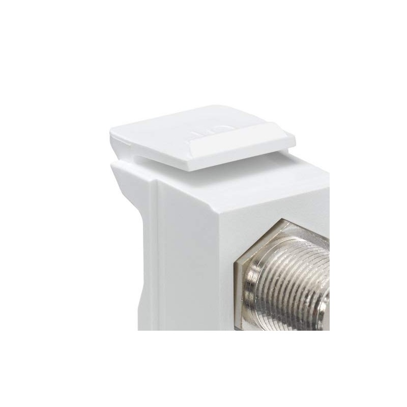Leviton 41084-FWF QuickPort F-Type Adapter, Nickel-Plated, White