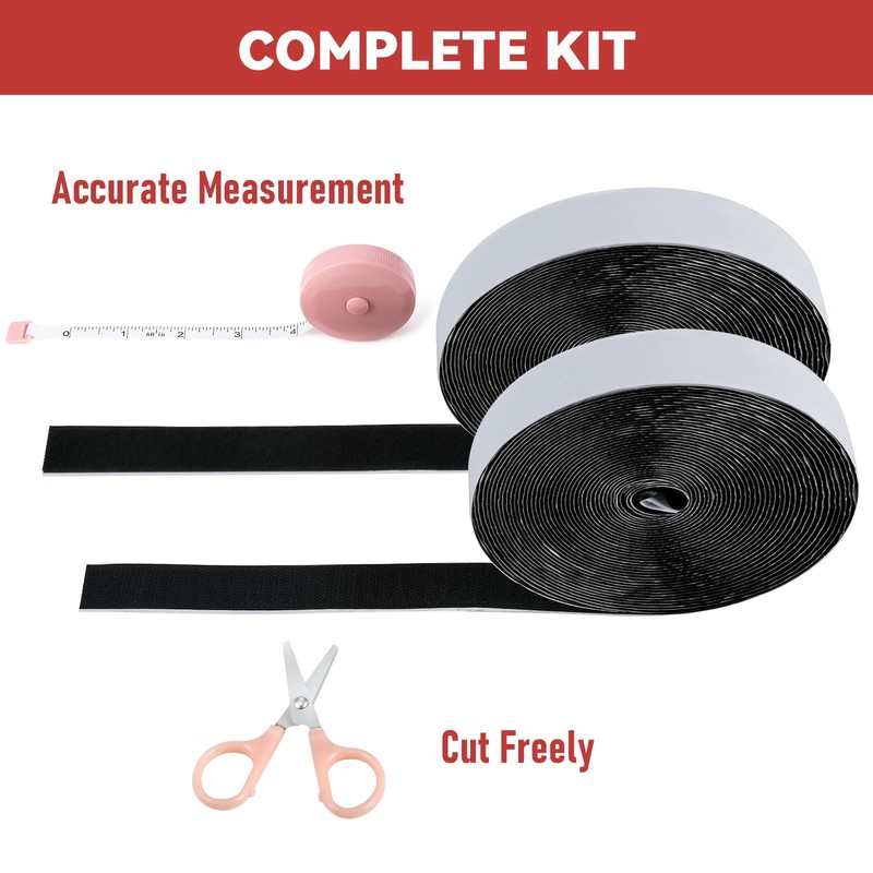 32Ft *1 Inch Hook and Loop Tape with Adhesive Back,