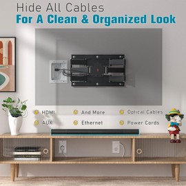 TV Cord Hider for Wall Mounted TV, in-Wall Cable Management Kit – Dual Outlet Cord Hider with Power & Low Voltage Support, Includes Drywall Saw, Template & Low Profile Extension Cord