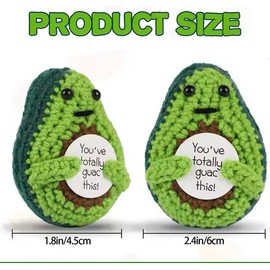 Fun Positive Energy Avocado Mini Crochet Avocado and Positive Energy Affirmation Card Good Luck Inspirational Novelty Gifts and Party Decorations Holiday Gifts