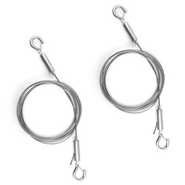 Set of 2 Adjustable Picture Hanging Wire with Hooks, 2 m x 1.5 mm Hanging Wire Picture Set, Robust Stainless Steel Photo Frame, Wire for Hanging Pictures for up to 24 kg