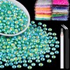 BELLEBOOST 5000pcs 3mm Resin Rhinestones Bulk, Dark Green AB Flatback