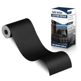 Zenyao Leather Repair Patch Tape - Self Adhesive Leather Repair Kit for Car Seat Furniture, Heavy Duty Vinyl Repair Patch for Couch Sofa, Waterproof for Rips Scratches Tears, 3x60 Inch Roll, Black