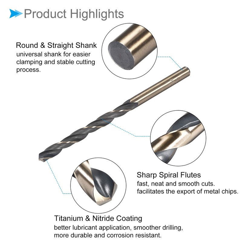 CoCud 5.2mm Advanced Twist Drill Bit with Titanium & Nitride