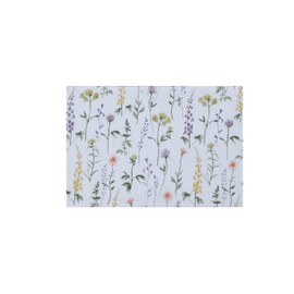 Sleepdown Meadow Floral Printed Table Placemats - Ideal for Kitchen Dining Table - Non-Slip Washable Heat Resistant - Pack of 4 - White - 49cm x 32cm