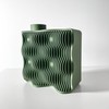 Tafunker Green Plastic Vase with Wavy Pattern, Living Room Ornaments