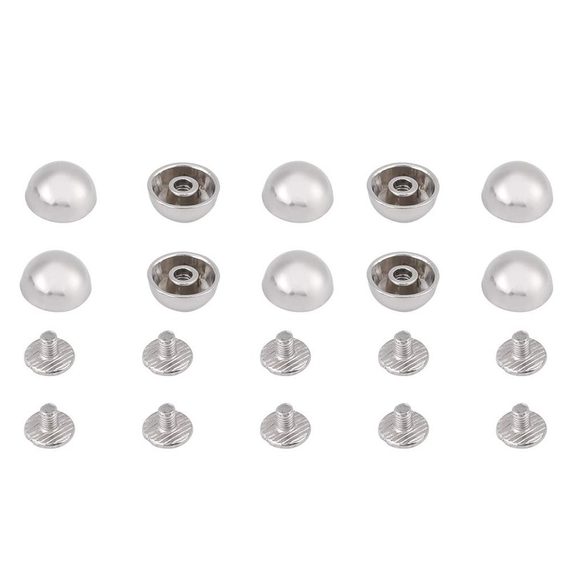 Chrome Studs for Leather, 20pcs Mushroom Rivets Studs Buttons Screw