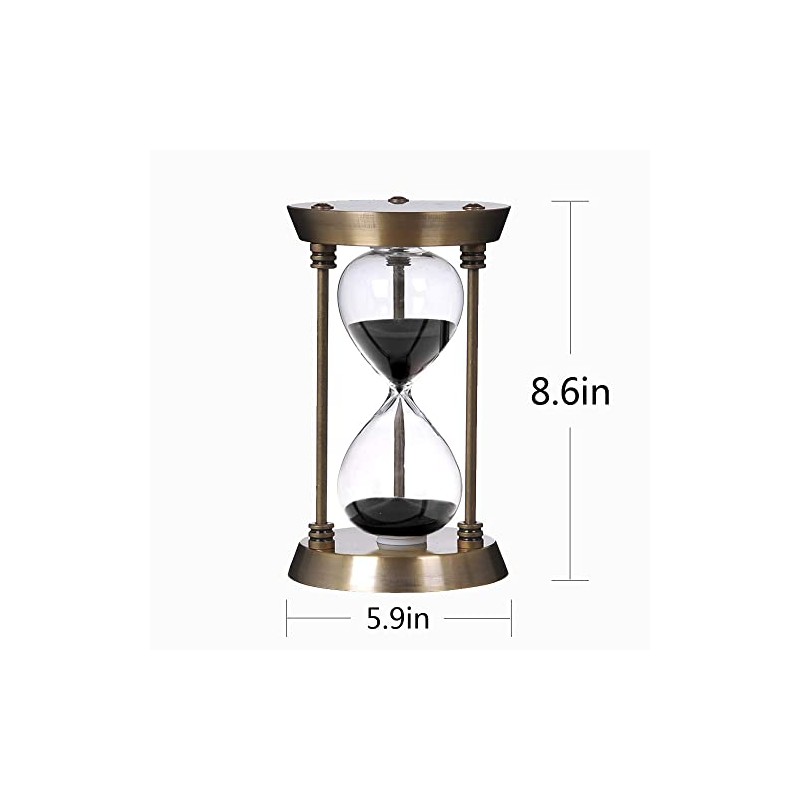 60 Minute Hourglass Sand Timer with Metal Frame, Bronze Big