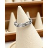 Desnuage Silver Cutout Adjustable Ring with Twisted Heart Knot Minimalist
