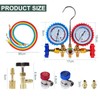 Rankomu Refrigerant Manifold Gauge Set, 3-Hose AC Charging Kit with