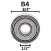 Whiteside B4 Ball Bearing: 3/4 Inch Outside Diameter, 1/4 Inch