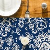 Artoid Mode Blue Floral Paisley Table Runner, Seasonal Spring Kitchen