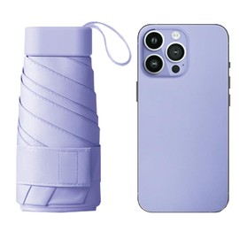 Small Umbrella Mini Folding Travel Umbrella Cute for Sun and Rain 99% UV Protection Compact Lightweight Portable for Women Men Kids Multiple Colors Purple