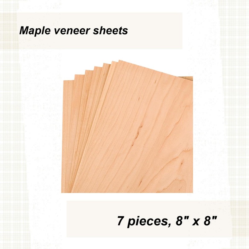 Maple Veneer 8" X 8", 7-Piece