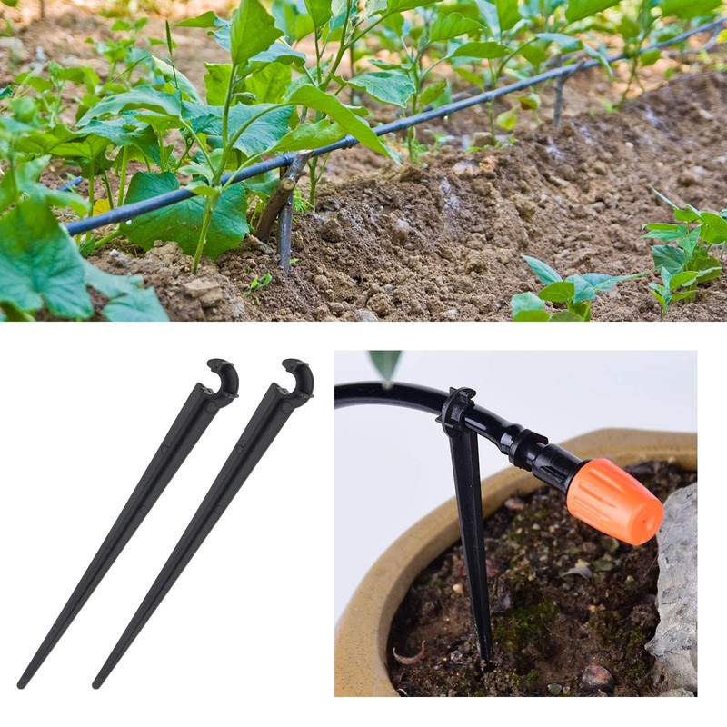 EMSea Pack of 100 Watering Dripper Hose Holder Plastic Floor