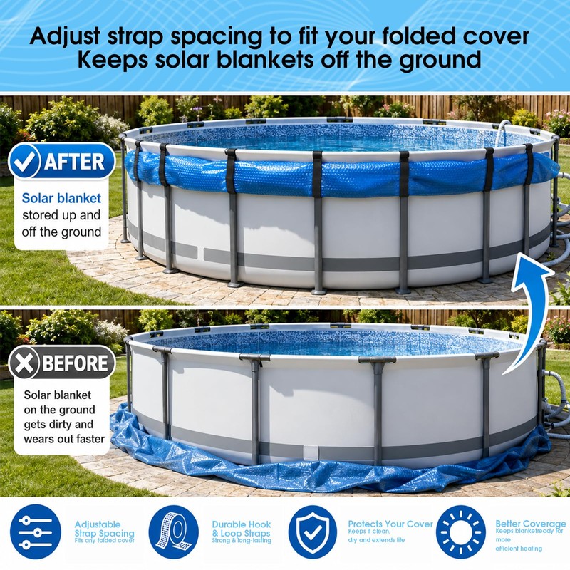 Chuanke 8 Pack Adjustable Solar Cover Holders for Above Ground