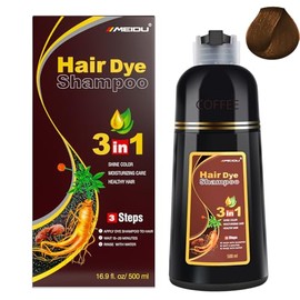 Champú para teñir el cabello 3 en 1 para cabello gris, champú con ingredientes a base de hierbas para teñir el cabello burdeos para mujeres y hombres,