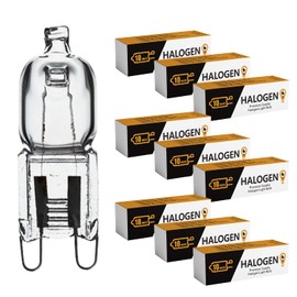 10 Pack Crystal Clear Lense 40W Q40/G9/CL/120V G9 JCD 40 Watt 120 Volt T4 JD Type Halogen House Hold Light Bulb Hanging Pendant Accent Type Spot Down Lamp Chandelier Sconce Fixture Lighting