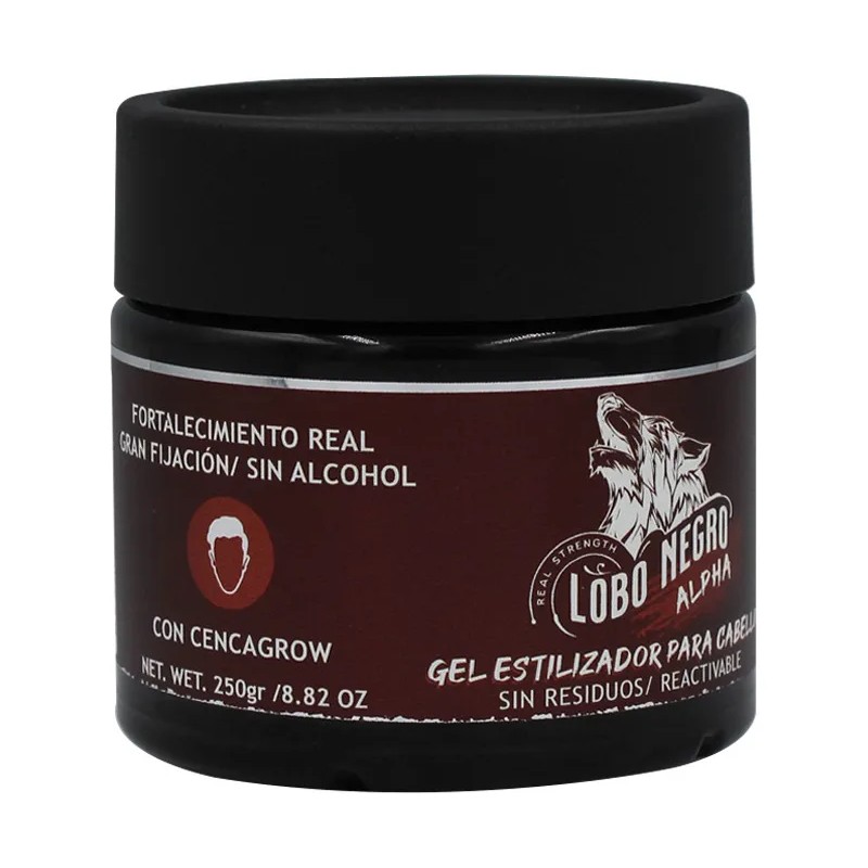 Gel Fijador Natural Lobo Negro Alpha 250g Cabello Y Barba