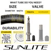 Sunlite Bicycle Tube, 700 x 18-23 (27 x 1) 60mm