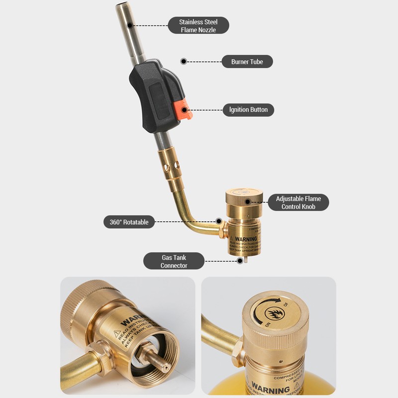Propane Torch Head High Intensity Torch Head Soldering Trigger Start