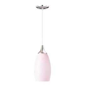 COOSA 1-Light Pendant Light,Handcrafted Art Glass Hanging Light for Kitchen Island,Brushed Nickel Finish with Adjustable Cord Mounted Fixture (White Scale)