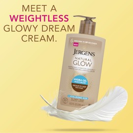 Jergens Jergens Natural Glow Hydra Gel Moisturizer, Hyaluronic Acid Tanning Lotion, Hydrating Tanning Gel, Fragrance-Free Self Tanner, Medium to Deep Skin Tones 8.3 Oz
