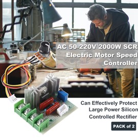 Diitao 2PCS AC Voltage Regulator,50-220V SCR Electric Voltage Regulator Module 2000W Temperature/Motor Speed Controller Light Dimmer 50-220V for Electric Stoves(AC 50-220V 2000W)