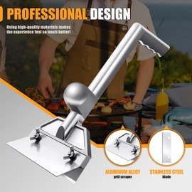 PURPLEBIRD Heavy Duty Griddle Scraper for Flat Tops with 6" Stainless Steel Sharp Blade, Flat Top Grill Scraper for Griddle with Ergonomic Aluminum Handle, Ideal for Home,Commercial Use,Gift Men Women