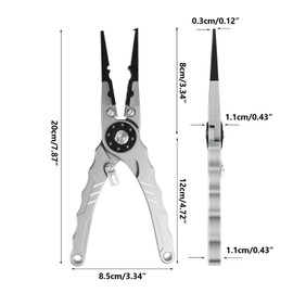 Pvnoocy Multifunctional Fishing Pliers Made of Aluminium Alloy, 7.8 Inch Corrosion Resistant Multi-Fishing Pliers, Remover Tackle with Lanyard & Carry Bag & Interchangeable Blade for Men Fishing