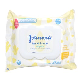 Johnson's Hand and Face Wipes, 25 Count (Pack of 6)