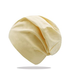 Unisex Beanie Hat for Men and Women Long Beanie for Spring, Autumn and Winter, cream, L-XL