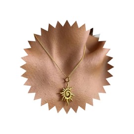 Xduargs Boho Sun Pendant Necklace Gold Rising Sun Necklace Vintage Sunburst Choker Necklace Adjustable Sun Celestial Flower Chain Necklace Jewelry for Women