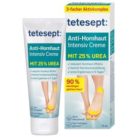 tetesept Anti-Callus Intensive Cream - Foot Cream with Hydro-Lipid Complex and 25% Urea - Foot Ointment for Effective, Visible Reduction of Calluses - 1 x 75 ml