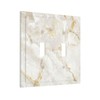 ybclf White Gold Marble Light Switch Cover 2 Gang Double