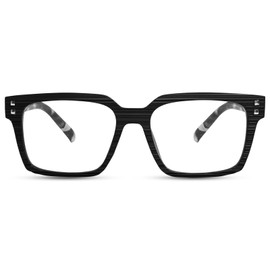 FONHCOO Reading Glasses for Women Men- Blue Light Reading Glasses with Spring Hinge, Anti Glare/Eyestrain Computer Readers(Black 2.5)