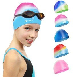 arteesol Swimming Cap for Kids, Boys and Girls Age 5 to 12 Years, Waterproof Swimming Caps for Kids, Swimming Hat, Comfortable Fit, for Long and Short Hair