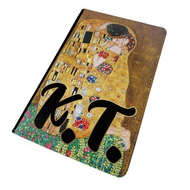 Lopo WTF | Custom The Kiss Initials | Printed Art Faux Leather Passport Cover/Luggage Tag (Passport Holder)