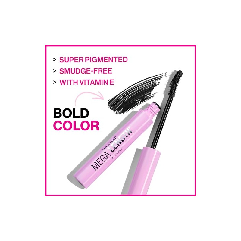 wet n wild Mega Length Mascara, Very Black, 0.21 Ounce