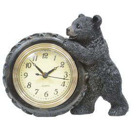 BLACK FOREST DECOR Playful Bear Cub Desk Clock